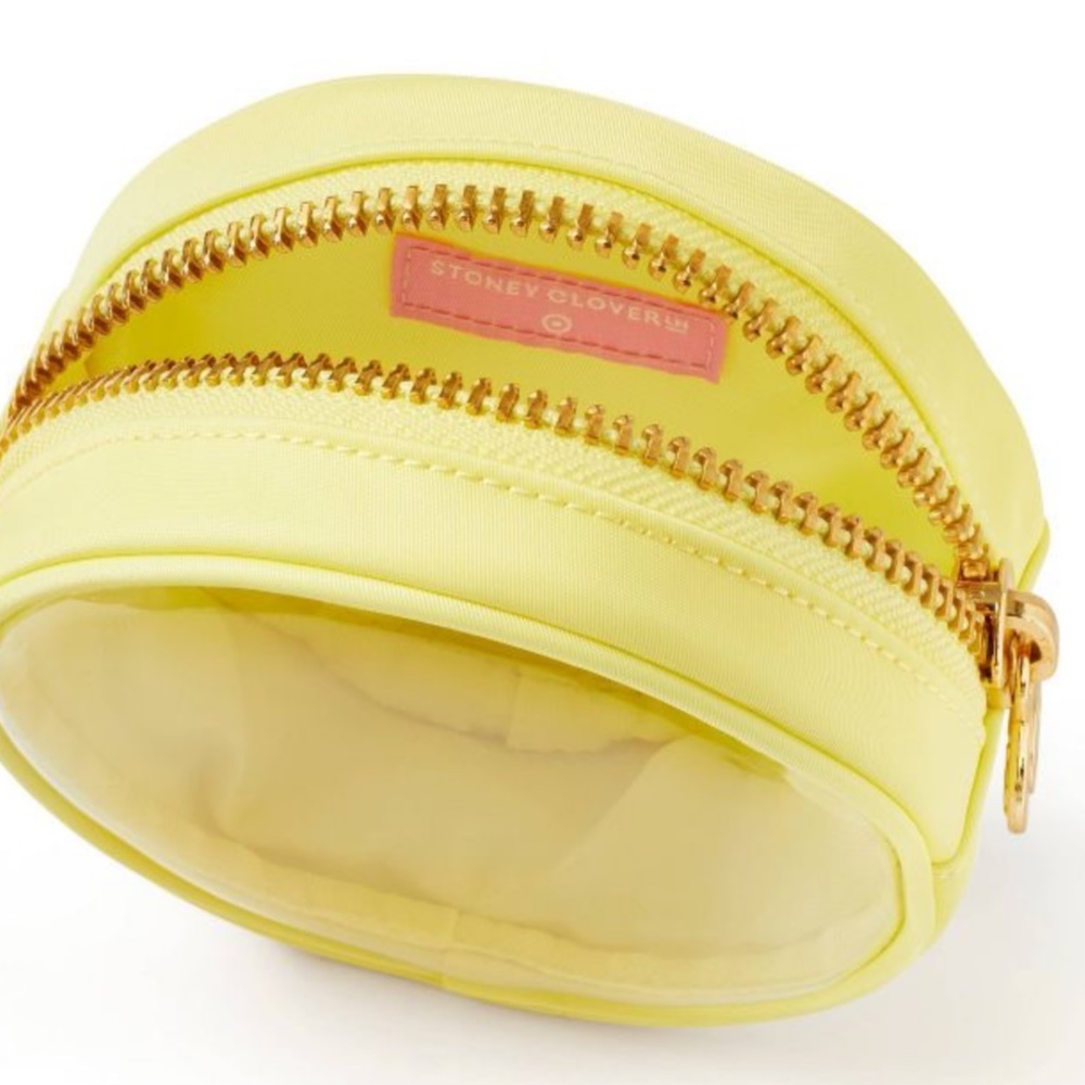 Stoney Clover Lane Mini Circle Pouch Round Yellow Beach Travel